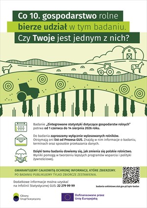 Badanie gospodarstw rolnych 2026 – jeśli Twoje gospodarstwo zostało wylosowane, weź udział w badaniu GUS
