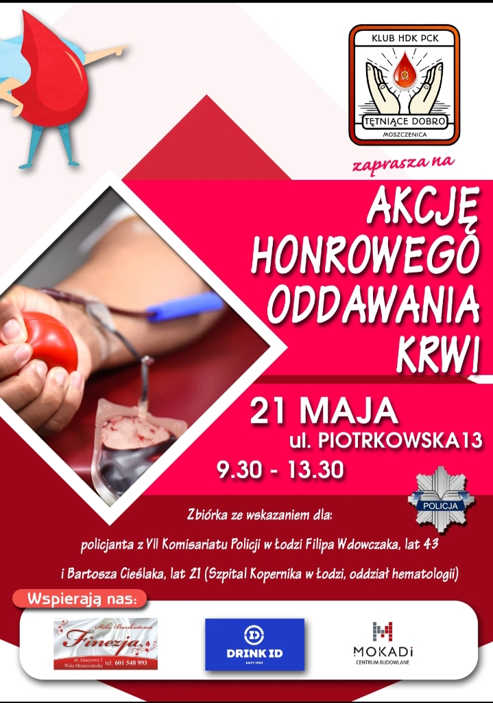 Honorowi Dawcy Krwi zapraszaja na kolejną akcję