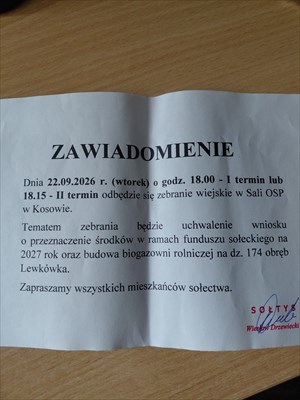 Zebranie Wiejskie - Kosów
