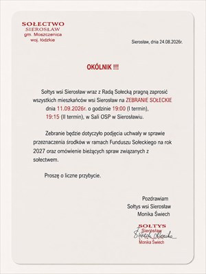 Zebranie Sołeckie Sierosław