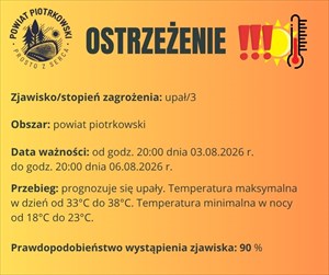 Ostrzeżenie meteorologiczne - UPAŁ