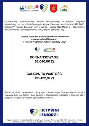 „Aktywni Seniorzy - Asy” na lata 2026-2030