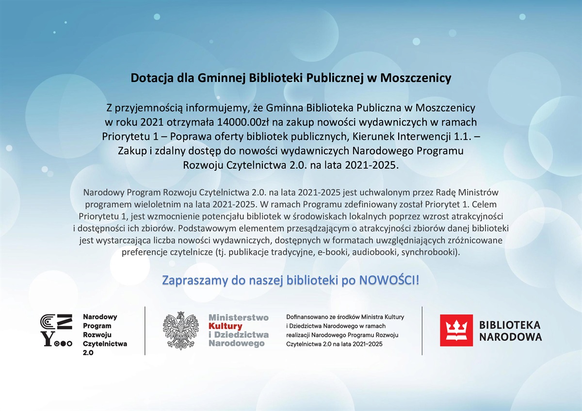 14 tys. zł na zakup nowości wydawniczych