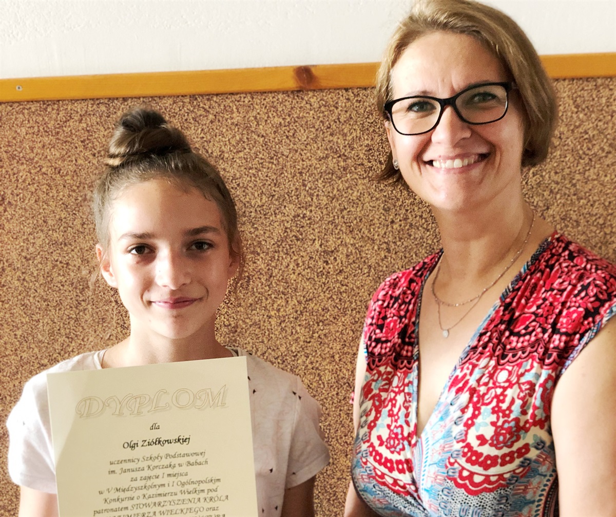 Ogólnopolski sukces uczennicy kl. 7 ze Szkoły Podstawowej w Babach