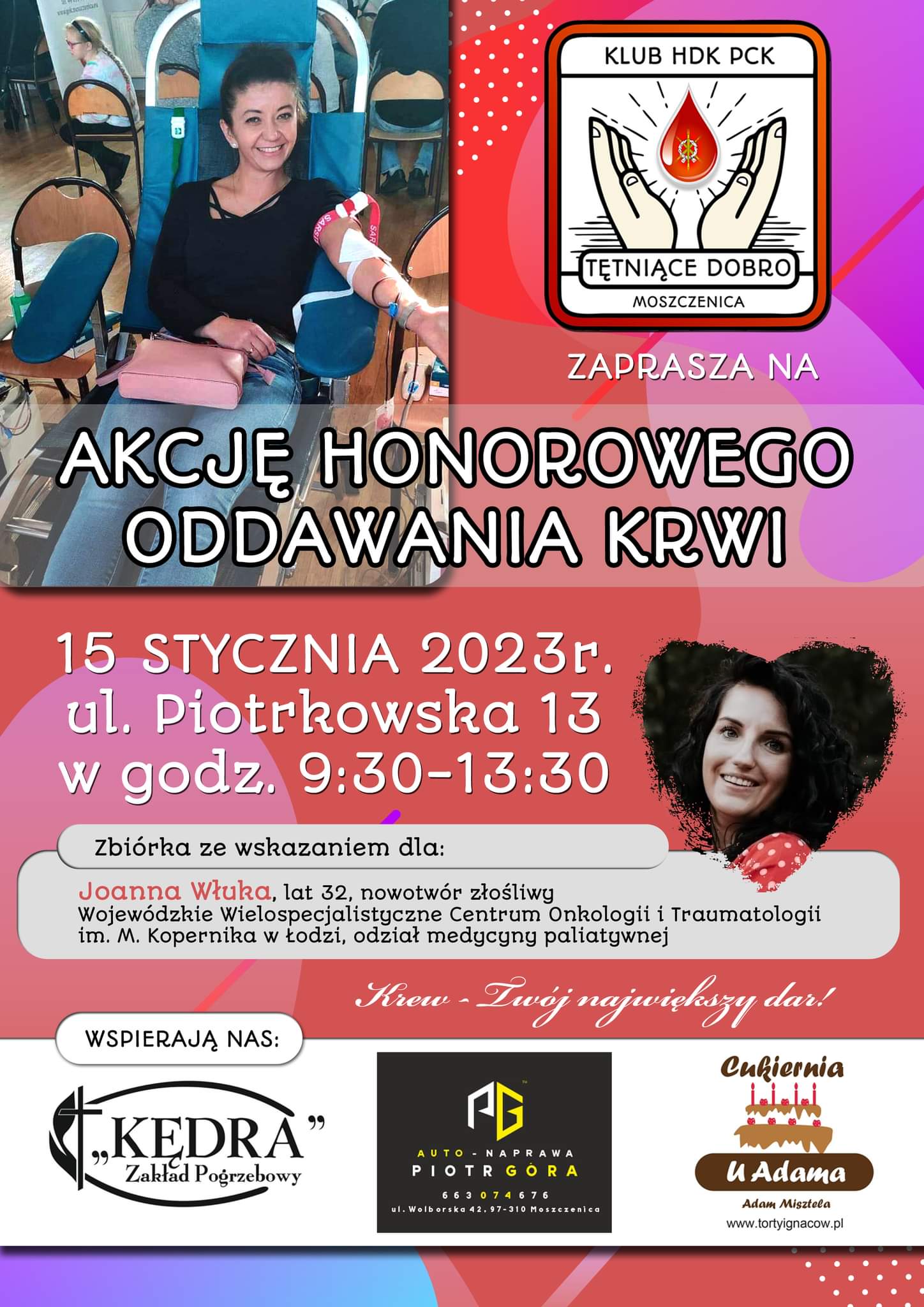 Zbiórka krwi dla Joanny Włuki