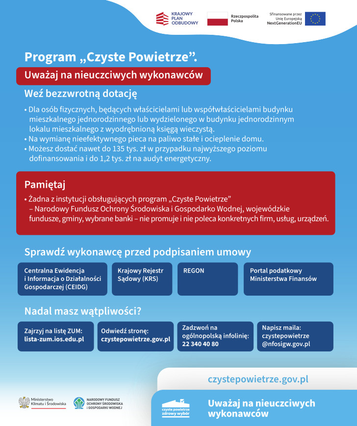 Program Czyste Powietrze. Uważaj na nieuczciwych wykonawców!