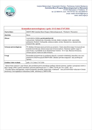 Komunikat Meteorologiczny 