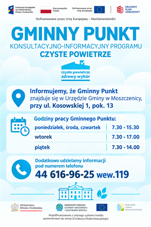 GMINNY PUNKT KONSULTACYJNO-INFORMACYJNY PROGRAMU "CZYSTE POWIETRZE”
