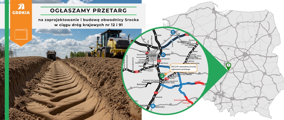 Przetarg na projekt i budowę obwodnicy Srocka