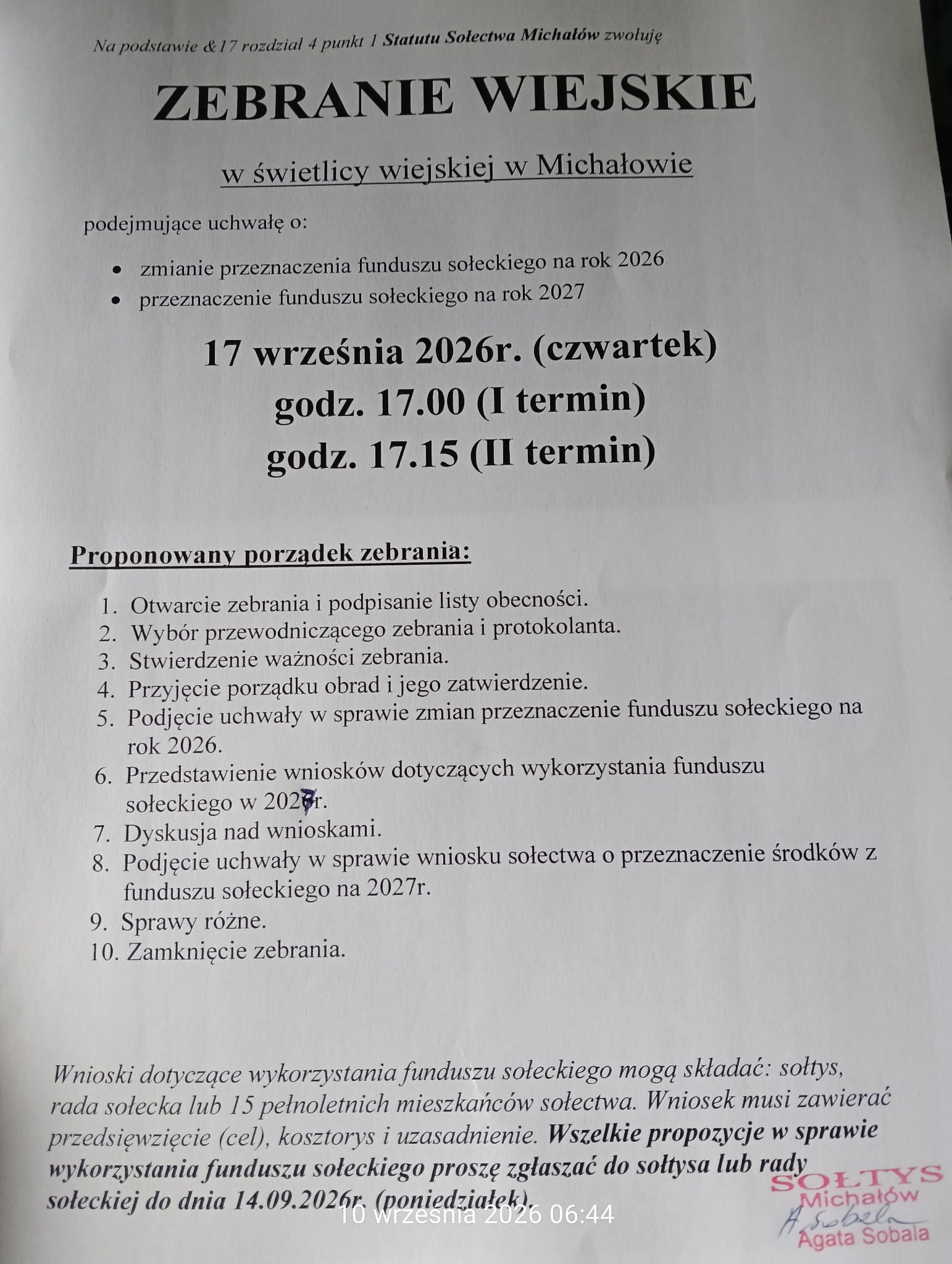 Zebranie wiejskie - Michałów