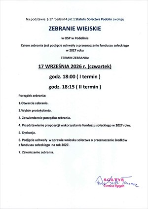 Zebranie Wiejskie - Podolin
