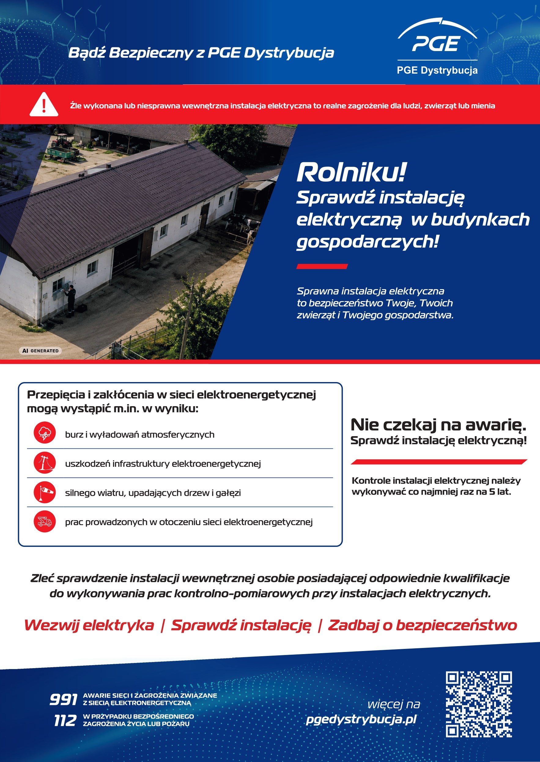 "Rolniku! sprawdź instalację elektryczną w budynkach gospodarczych" 