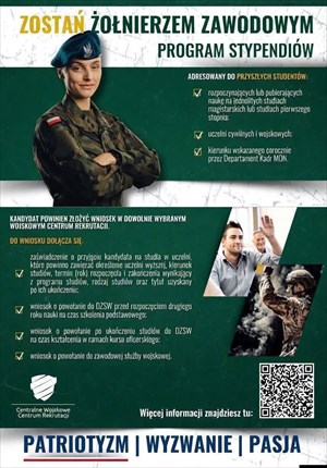 Stypendia MON dla przyszłych żołnierzy zawodowych. Rusza edycja 2026/2027