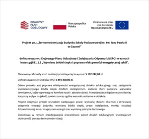 Szkoła Podstawowa im. św. Jana Pawła II w Gazomi przejdzie kompleksową termomodernizację dzięki środkom z KPO