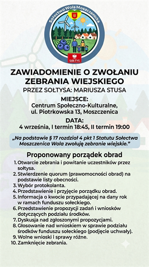 Zebranie Sołeckie Wola Moszczenicka