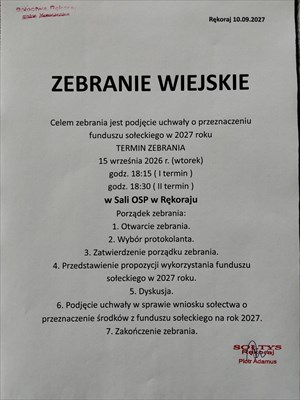Zebranie Wiejskie - Rękoraj