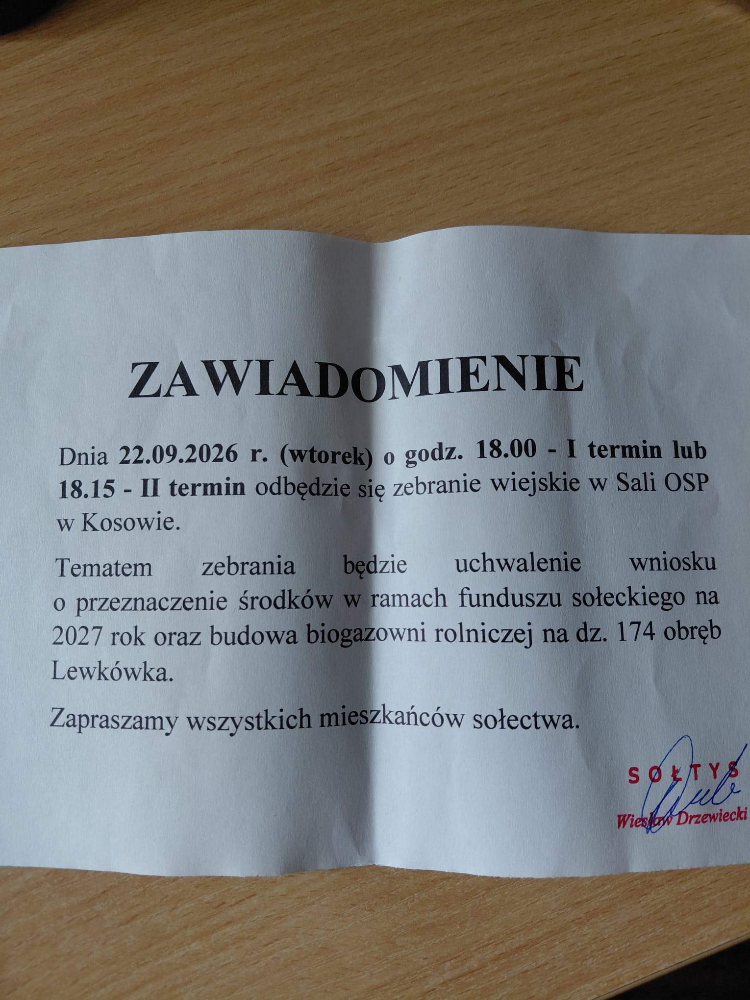 Zebranie Wiejskie - Kosów