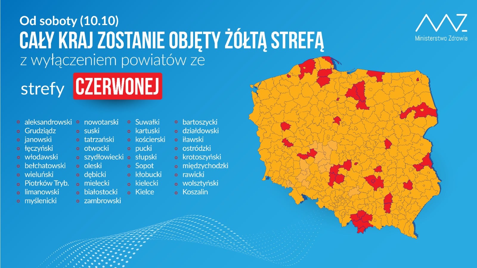Cały kraj w strefie żółtej 